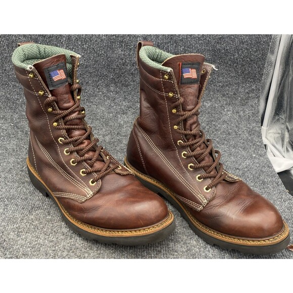 Duluth Trading F2892-11 MADE IN USA 125 Work Boots Brown Leather 11.5 W EH - Picture 3 of 16